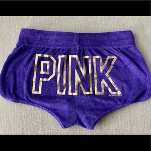 Pink terry cloth shorts